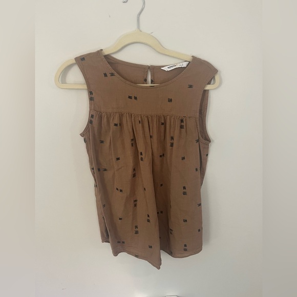 Sonoma Tops - Cottagecore Brown Sleeveless Printed Cotton Top